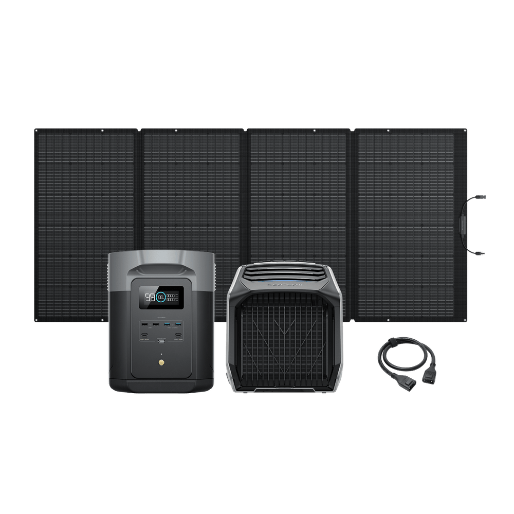EcoFlow WAVE 2 + DELTA 2 Max + 400W Tragbares Solarpanel + XT150